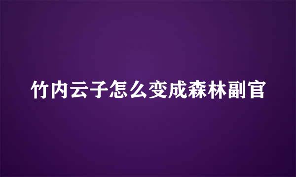 竹内云子怎么变成森林副官