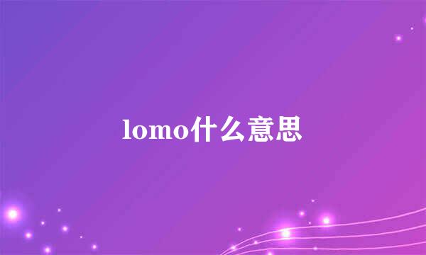 lomo什么意思