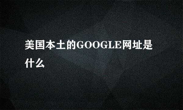 美国本土的GOOGLE网址是什么