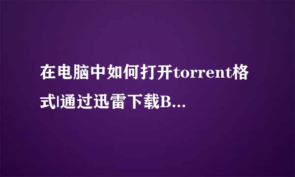 在电脑中如何打开torrent格式|通过迅雷下载BT种子文件的方法