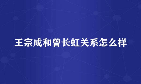 王宗成和曾长虹关系怎么样