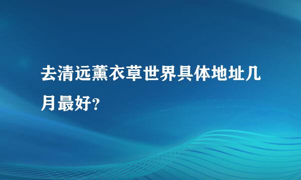 去清远薰衣草世界具体地址几月最好？