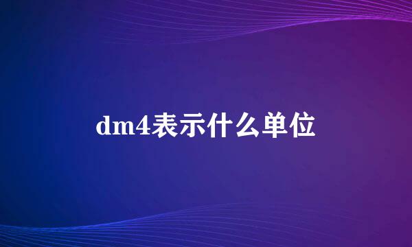 dm4表示什么单位