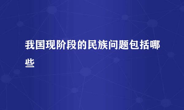 我国现阶段的民族问题包括哪些