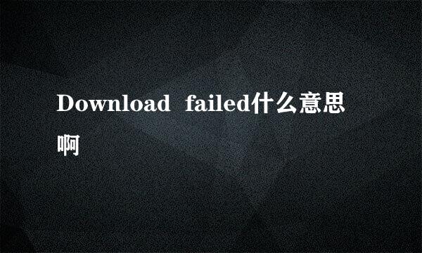 Download  failed什么意思啊