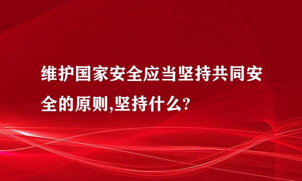 维护国家安全应当坚持共同安全的原则,坚持什么?