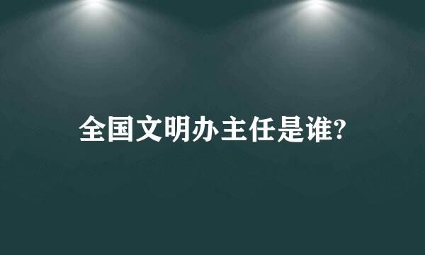 全国文明办主任是谁?