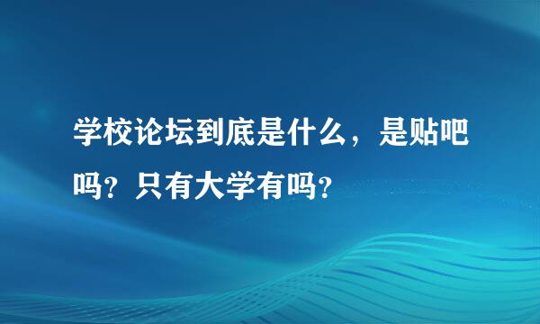 学校论坛到底是什么，是贴吧吗？只有大学有吗？