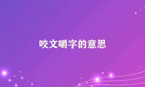 咬文嚼字的意思