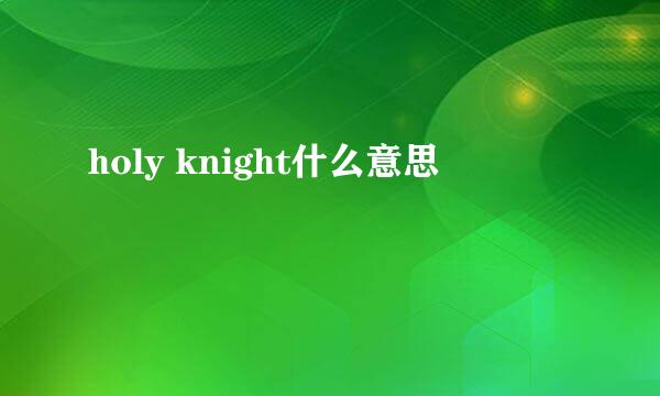 holy knight什么意思