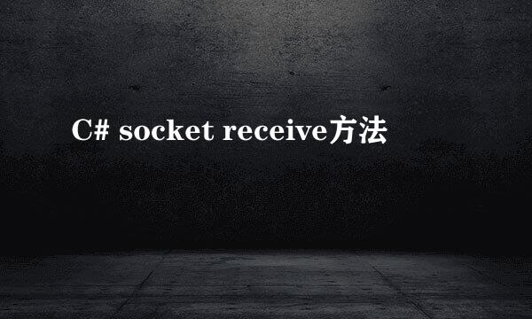 C# socket receive方法