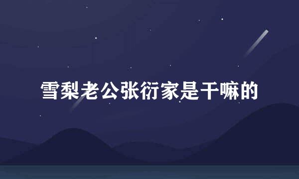 雪梨老公张衍家是干嘛的