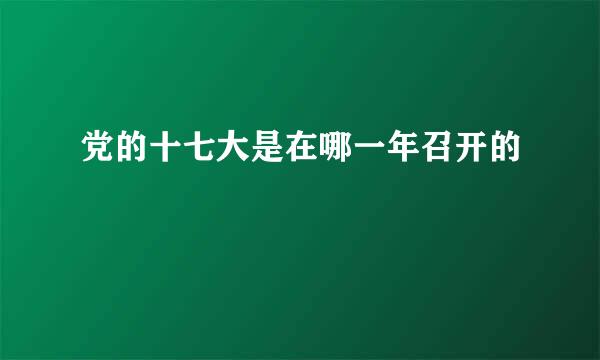 党的十七大是在哪一年召开的