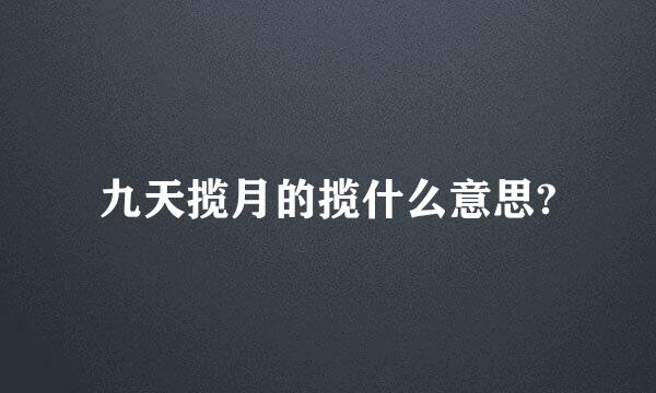 九天揽月的揽什么意思?