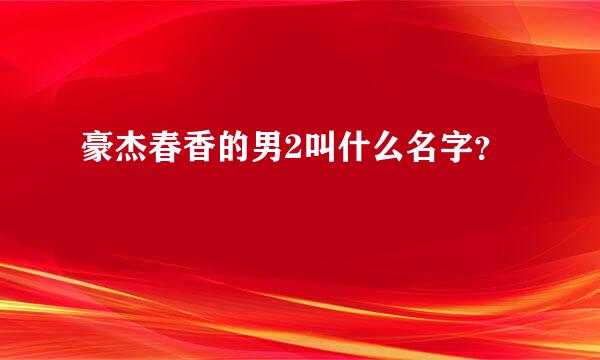 豪杰春香的男2叫什么名字？