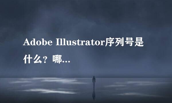 Adobe Illustrator序列号是什么？哪位大神可以赐个ai序列号？