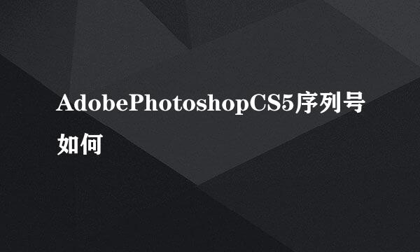 AdobePhotoshopCS5序列号如何