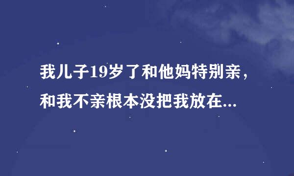 我儿子19岁了和他妈特别亲，和我不亲根本没把我放在眼里，经常联合他妈挤兑我？