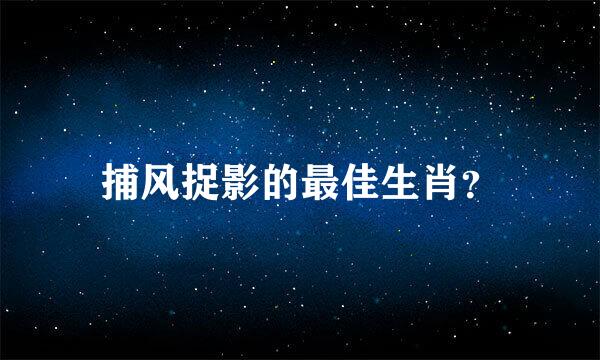 捕风捉影的最佳生肖？