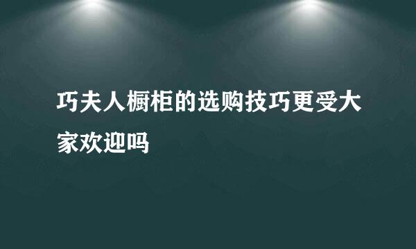 巧夫人橱柜的选购技巧更受大家欢迎吗