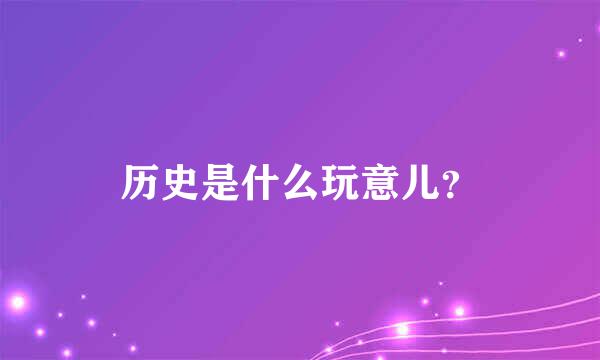 历史是什么玩意儿？