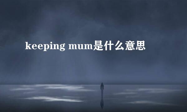 keeping mum是什么意思