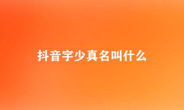 抖音宇少真名叫什么