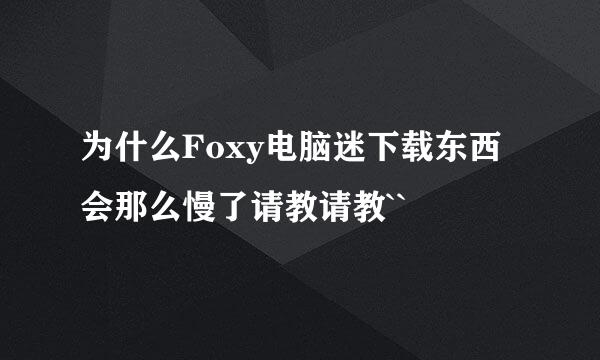 为什么Foxy电脑迷下载东西会那么慢了请教请教``