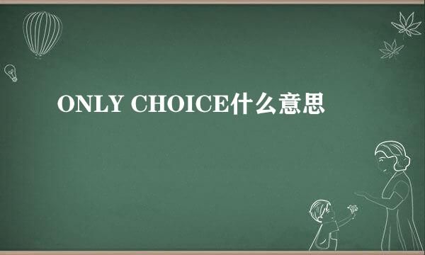 ONLY CHOICE什么意思