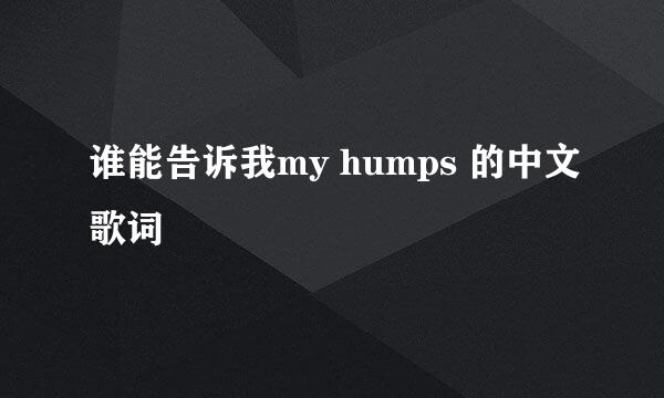 谁能告诉我my humps 的中文歌词