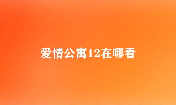 爱情公寓12在哪看