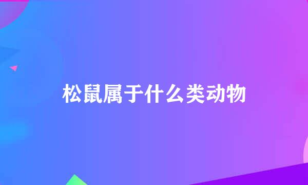 松鼠属于什么类动物