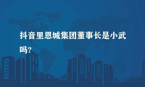 抖音里恩城集团董事长是小武吗?