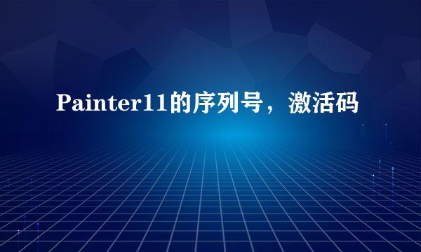 Painter11的序列号，激活码