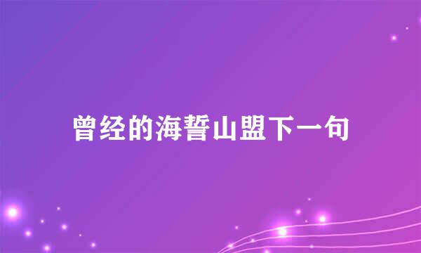 曾经的海誓山盟下一句