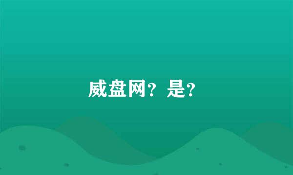 威盘网？是？