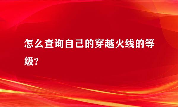 怎么查询自己的穿越火线的等级?