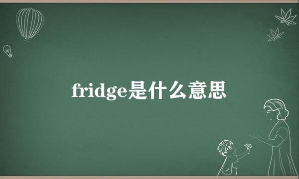 fridge是什么意思