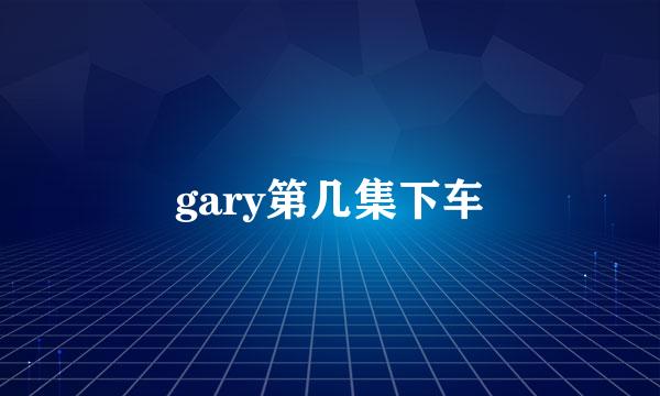 gary第几集下车