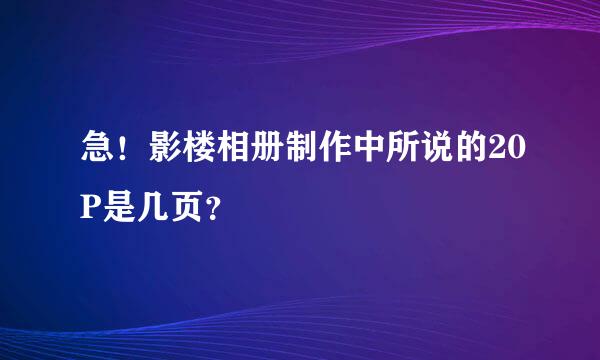 急！影楼相册制作中所说的20P是几页？