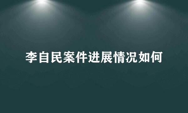 李自民案件进展情况如何