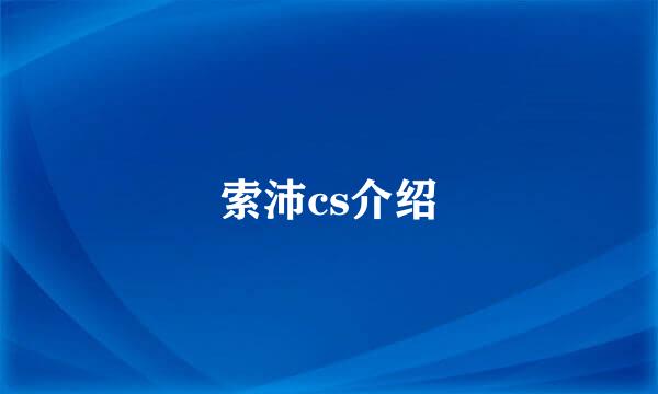 索沛cs介绍