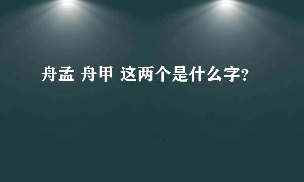 舟孟 舟甲 这两个是什么字？