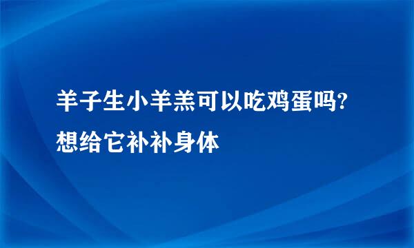 羊子生小羊羔可以吃鸡蛋吗?想给它补补身体