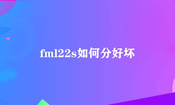 fml22s如何分好坏