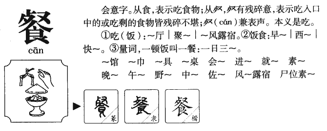 餐的拼音