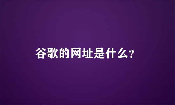 谷歌的网址是什么？