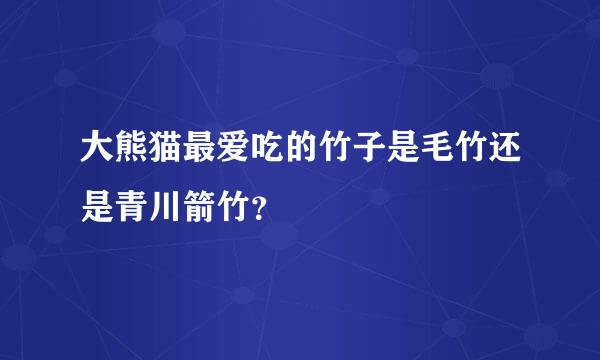 大熊猫最爱吃的竹子是毛竹还是青川箭竹？