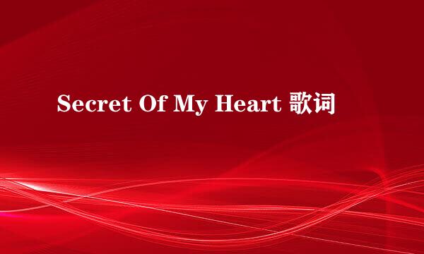 Secret Of My Heart 歌词