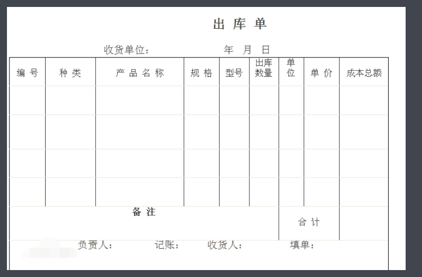出库单样式是？